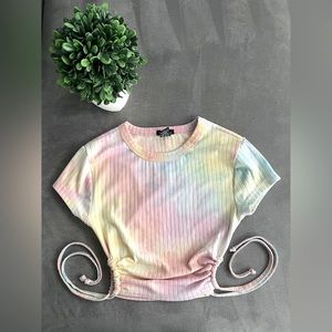 Multicolor Crewneck Croptop